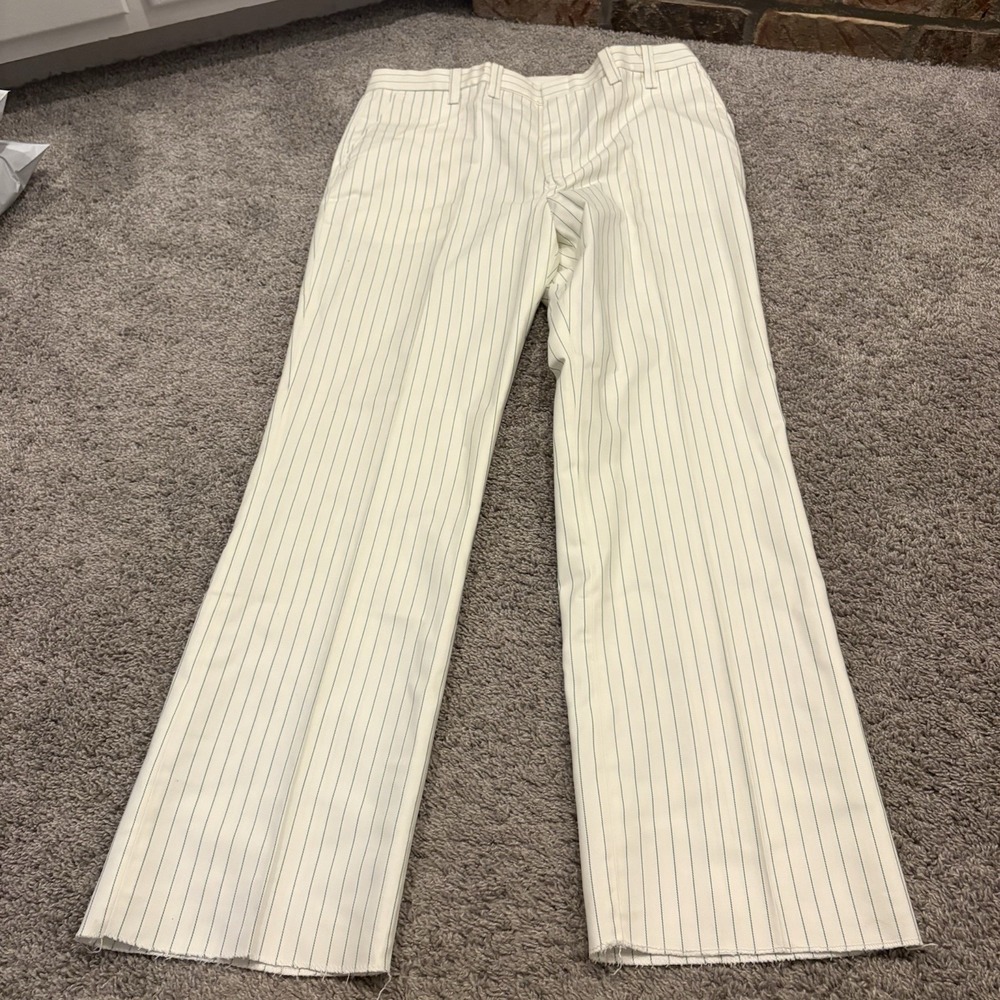 Riverside Coca Cola Uniform Carpenter Pants Mens Size 40 Beige Green Pinstripe